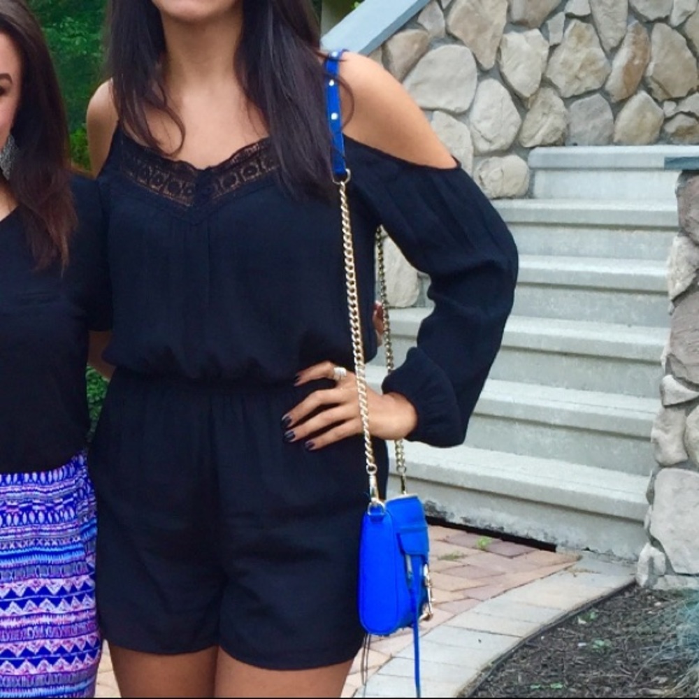 Black Cold Shoulder Romper